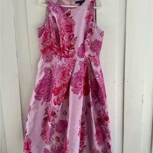 White House Black Market Pink Jaquard midi dress